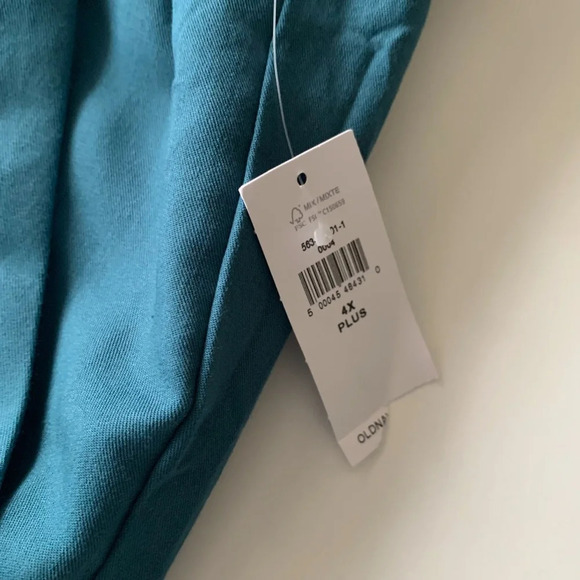 Old Navy High Waist Wide Leg Fabric Belt Tie Soft Teal Ocean Storm Pants Size 4X - Picture 6 of 8